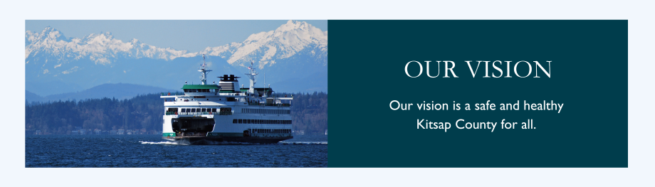 Our vision banner: Striving to make Kitsap County a safe and healthy place to live, learn, work and play.