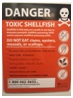 Warning sign: Danger Shellfish