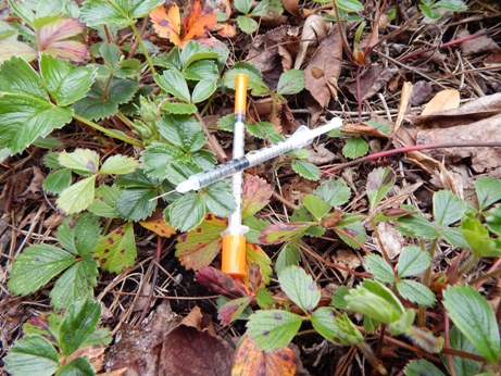 Syringes on the ground